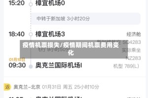 疫情机票损失/疫情期间机票费用变化