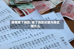 疫情除了捐款/除了捐款还能为疫区做什么