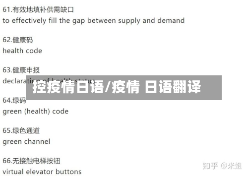 控疫情日语/疫情 日语翻译-第1张图片