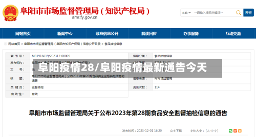 阜阳疫情28/阜阳疫情最新通告今天-第1张图片