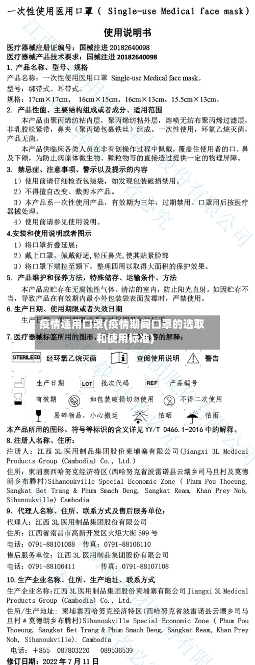 疫情适用口罩(疫情期间口罩的选取和使用标准)-第2张图片