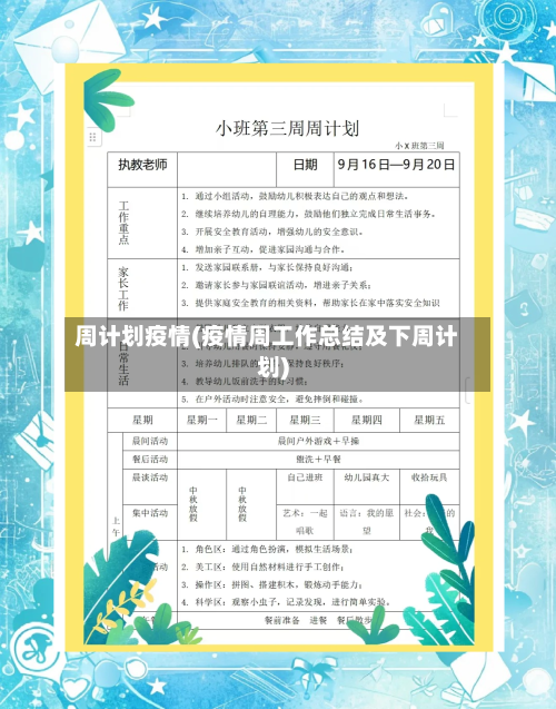 周计划疫情(疫情周工作总结及下周计划)-第1张图片