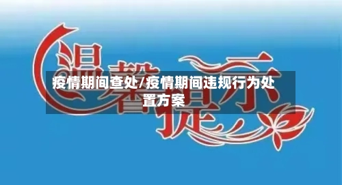 疫情期间查处/疫情期间违规行为处置方案-第1张图片